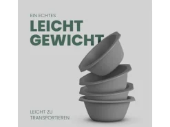ProHome Geschirr<Kunststoff Schüssel BPA Frei 1,55 x 6 cm Grau 8er Pack