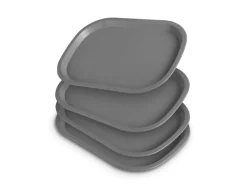ProHome Kunststoff Tablett BPA Frei 377 x 277 cm Grau 4er Pack< Geschirr
