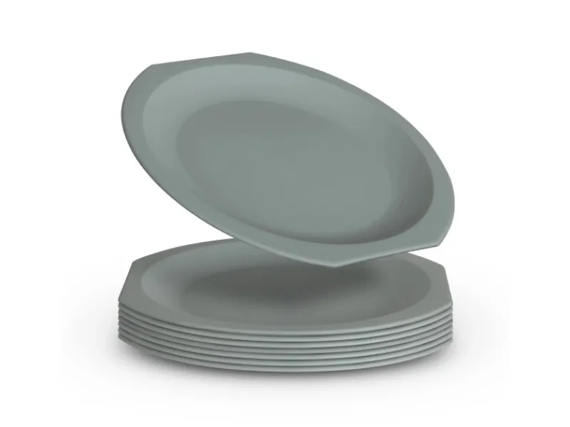 ProHome Geschirr<Kunststoff Teller BPA Frei Ø23 cm Grün 8er Pack