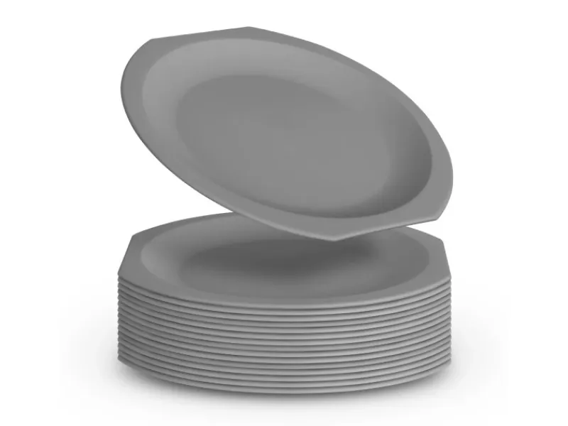 ProHome Kunststoff Teller BPA Frei Ø23 cm Grau 16er Pack< Geschirr