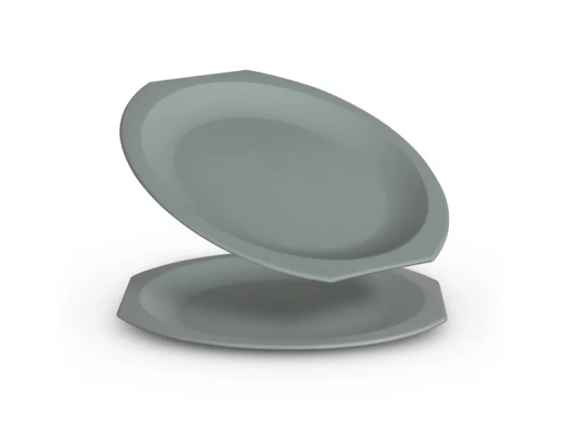 Best ProHome Kunststoff Teller BPA Frei Ø23 cm Grün 2er Pack