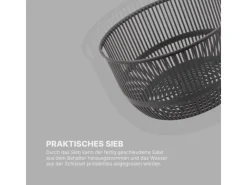 Discount ProHome Salatschleuder 4 Liter Ø25 cm Grau