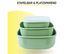 ProHome Vorratsdosen 3er Set Eckig Grün< Vorratsbehälter|Vorratsdosen