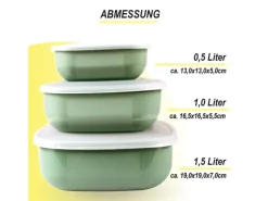 ProHome Vorratsdosen 3er Set Eckig Grün< Vorratsbehälter|Vorratsdosen