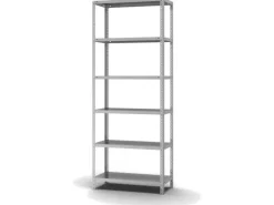 PROREGAL Küchenregale<Edelstahlregal Schraubsystem HxBxT 250 x 100 x 40 cm 6 Ebenen Fachlast 200 kg Edelstahl Fachbodenregal