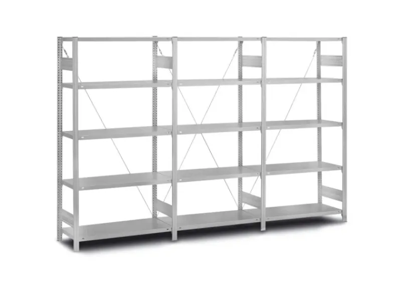Sale PROREGAL Edelstahlregal Stecksystem T-Profil HxBxT 200 x 100 x 30 cm 5 Ebenen Fachlast 200 kg Edelstahl Fachbodenregal
