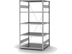 PROREGAL Küchenregale<Edelstahlregal Stecksystem T-Profil HxBxT 200 x 100 x 80 cm 5 Ebenen Fachlast 200 kg Edelstahl Fachbodenregal