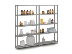 PROREGAL Küchenregale<Edelstahlregal Schraubsystem HxBxT 250 x 100 x 80 cm 6 Ebenen Fachlast 200 kg Edelstahl Fachbodenregal