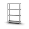 PROREGAL Küchenregale<Edelstahlregal Schraubsystem HxBxT 150 x 100 x 40 cm 4 Ebenen Fachlast 200 kg Edelstahl Fachbodenregal