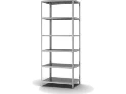 PROREGAL Küchenregale<Edelstahlregal Schraubsystem HxBxT 250 x 100 x 60 cm 6 Ebenen Fachlast 200 kg Edelstahl Fachbodenregal