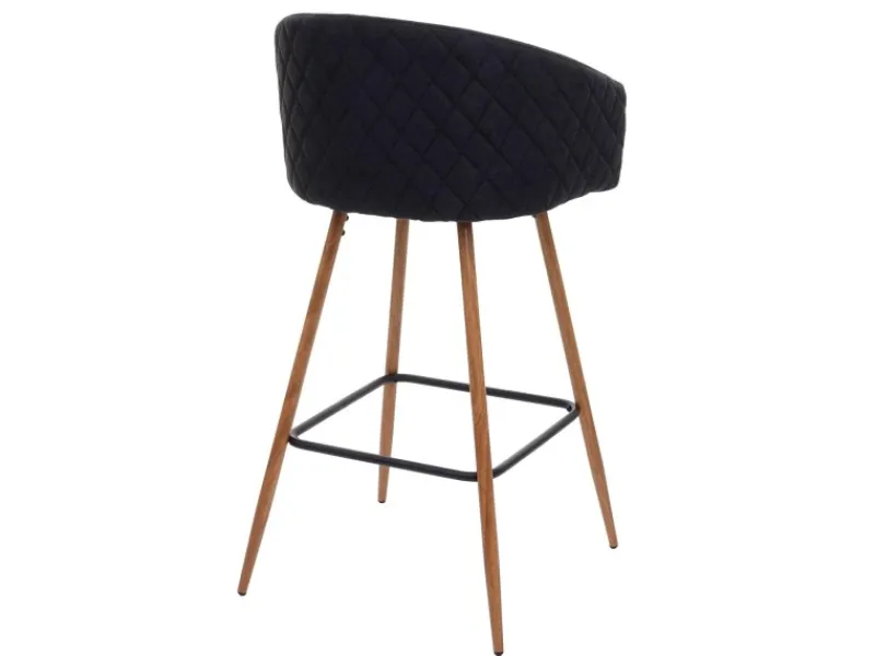 Sale PROREGAL 2er-Set Barhocker Sitzhöhe 74cm Metall Holzoptik Stoff/Textil Anthrazit-Grau Barstuhl Tresenhocker Küchenhocker Mit Lehne Schwarz