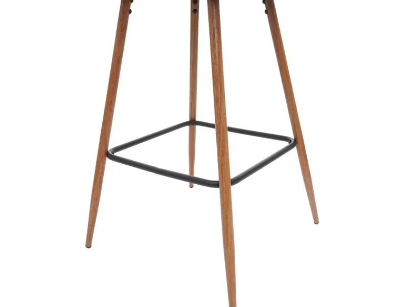 Sale PROREGAL 2er-Set Barhocker Sitzhöhe 74cm Metall Holzoptik Stoff/Textil Anthrazit-Grau Barstuhl Tresenhocker Küchenhocker Mit Lehne Schwarz