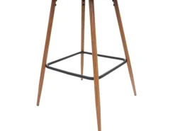 PROREGAL 2er-Set Barhocker Sitzhöhe 74cm Metall Holzoptik Stoff/Textil -Beige Barstuhl Tresenhocker Küchenhocker Mit Lehne< Kücheninseln