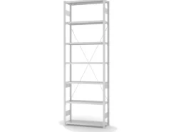 Clearance PROREGAL Lebensmittel Fachbodenregal Stecksystem T-Profil Grundregal HxBxT 300 x 100 x 60 cm 7 Ebenen Fachlast 140 kg Hygienische Beschichtung Weiß