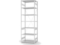Clearance PROREGAL Lebensmittel Fachbodenregal Stecksystem T-Profil Grundregal HxBxT 300 x 100 x 60 cm 7 Ebenen Fachlast 140 kg Hygienische Beschichtung Weiß