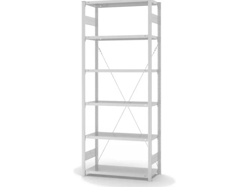 Sale PROREGAL Lebensmittel Fachbodenregal Stecksystem T-Profil Grundregal HxBxT 250 x 100 x 40 cm 6 Ebenen Fachlast 145 kg Hygienische Beschichtung Weiß