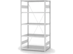 PROREGAL Lebensmittel Fachbodenregal Stecksystem T-Profil Grundregal HxBxT 200 x 100 x 60 cm 5 Ebenen Fachlast 140 kg Hygienische Beschichtung Weiß< Küchenregale