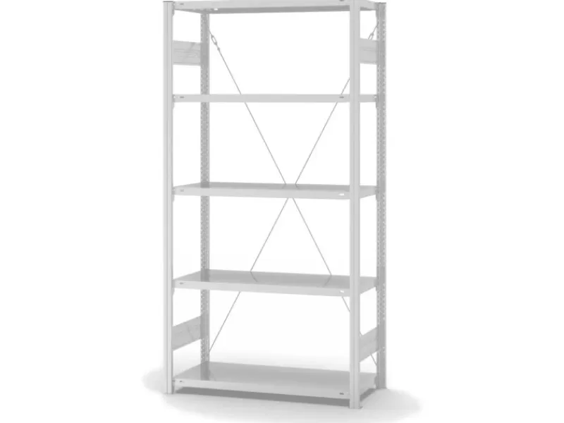 Sale PROREGAL Lebensmittel Fachbodenregal Stecksystem T-Profil Grundregal HxBxT 200 x 100 x 40 cm 5 Ebenen Fachlast 145 kg Hygienische Beschichtung Weiß
