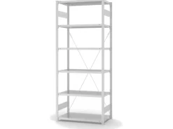 PROREGAL Lebensmittel Fachbodenregal Stecksystem T-Profil Grundregal HxBxT 250 x 100 x 50 cm 6 Ebenen Fachlast 140 kg Hygienische Beschichtung Weiß< Küchenregale