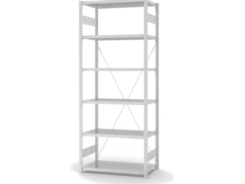 PROREGAL Lebensmittel Fachbodenregal Stecksystem T-Profil Grundregal HxBxT 250 x 100 x 50 cm 6 Ebenen Fachlast 140 kg Hygienische Beschichtung Weiß< Küchenregale