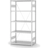 PROREGAL Küchenregale<Lebensmittel Fachbodenregal Stecksystem T-Profil Grundregal HxBxT 200 x 100 x 50 cm 5 Ebenen Fachlast 140 kg Hygienische Beschichtung Weiß