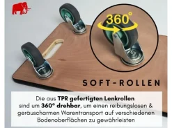PROREGAL MegaDeal 4x Transportroller 4 Rollen HxBxT 11,5x30x60 cm Traglast 200kg Sperrholzplatte< Kühlschränke