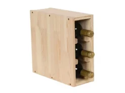 PROREGAL Küchenregale<Modulares Weinregal Vincellar Mod HxBxT 30 x 12 x 30 cm Schmal Modul Für 3 Flaschen Massives Kiefernholz Natur