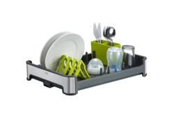 PROREGAL Praktischer Geschirrtrockner Aus Mattem Edelstahl & Kunststoff HxBxT 13 x 31 x 44,7cm< Abtropfgestelle