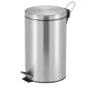 PROREGAL Runder Tretabfallsammler Mit Herausnehmbaren Kunststoff Inneneimer 12 Liter HxBxT 40 x 29,5 x 25,5 cm Matt Silber< Kühlschränke
