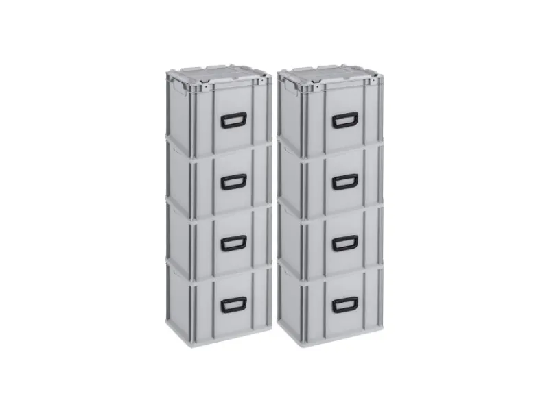 PROREGAL Gefrierschränke<Spar Set 8x Eurobox Nextgen Portable HxBxT 335 x 30 x 40 cm 30 Liter Eurobehälter Transportbox Transportbehälter Stapelbehälter