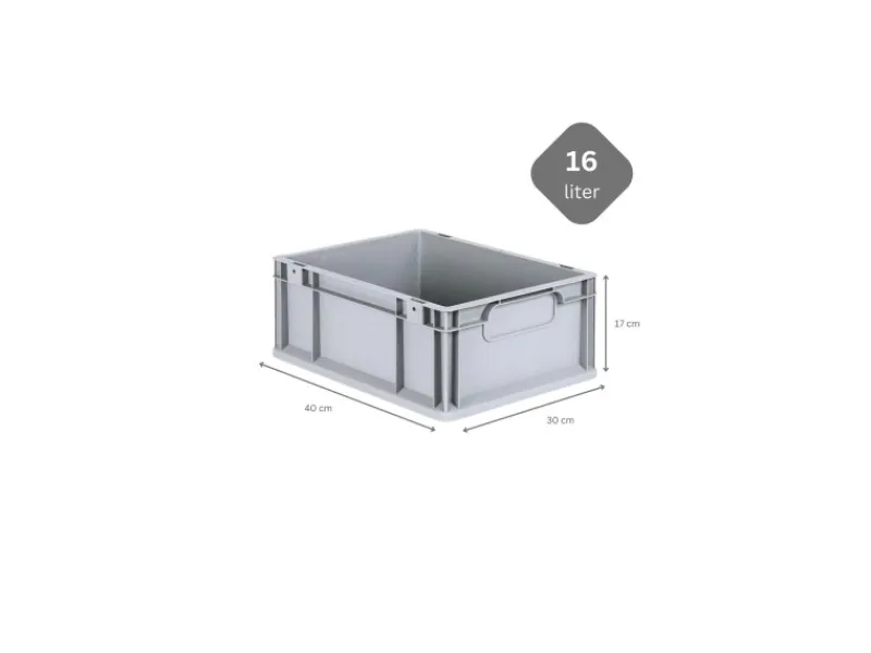 PROREGAL Gefrierschränke<Spar Set 5x Eurobox Nextgen Economy Mit Auflagedeckel & 4x Schiebeschnappverschlüsse Griffe Geschlossen HxBxT 17 x 30 x 40 cm