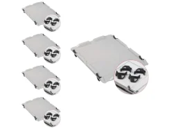 PROREGAL Gefrierschränke<Spar Set 5x Eurobox Nextgen Economy Mit Auflagedeckel & 4x Schiebeschnappverschlüsse Griffe Geschlossen HxBxT 17 x 30 x 40 cm