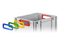 PROREGAL Spar Set 5x Eurobox Nextgen Color Mit Scharnierdeckel & Schiebeschnappverschlüsse HxBxT 32 x 40 x 60 cm Griffe Gelb Verstärkter Boden Grau-Gelb