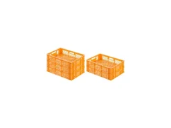 PROREGAL Vorratsdosen|Vorratsbehälter<SparSet 5x Eurobehälter Bäcker- und Konditorenkasten HxBxT 13 x 40 x 60 24 Liter -Orange Brötchenkiste Stapelbare Bäckerkiste