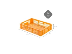 PROREGAL Vorratsdosen|Vorratsbehälter<SuperSparSet 7 x Eurobehälter Bäcker- und Konditorenkasten HxBxT 13 x 40 x 60 24 Liter -Orange Brötchenkiste Stapelbare Bäckerkiste