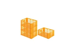 New PROREGAL SuperSparSet 4x Eurobehälter Bäcker- und Konditorenkasten HxBxT 25 x 40 x 60 49 Liter -Orange Brötchenkiste Stapelbare Bäckerkiste Gelb