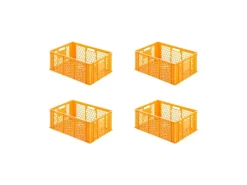 New PROREGAL SuperSparSet 4x Eurobehälter Bäcker- und Konditorenkasten HxBxT 25 x 40 x 60 49 Liter -Orange Brötchenkiste Stapelbare Bäckerkiste Gelb