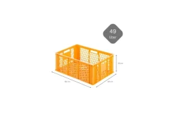 New PROREGAL SuperSparSet 4x Eurobehälter Bäcker- und Konditorenkasten HxBxT 25 x 40 x 60 49 Liter -Orange Brötchenkiste Stapelbare Bäckerkiste Gelb