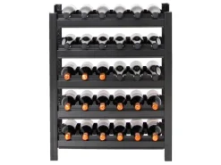 PROREGAL Weinregal Toskana HxBxT 75 x 60 x 30 cm 30 Flaschen Auf 5 Ebenen Schwarz Wein Metallregal Weinständer Flaschenständer< Küchenregale