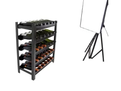 PROREGAL Weinregal Toskana HxBxT 75 x 60 x 30 cm 30 Flaschen Auf 5 Ebenen Schwarz Wein Metallregal Weinständer Flaschenständer< Küchenregale