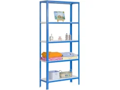 PROREGAL Küchenregale<Wohnregal Living Koala Metal mit 5 Fachböden HxBxT 180 x 100 x 30 cm Fachlast 150 kg Blau/Weiß