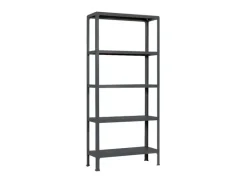 PROREGAL Küchenregale<Wohnregal Living Koala Metal mit 5 Fachböden HxBxT 180 x 80 x 30 cm Fachlast 150 kg Anthrazit/Anthrazit