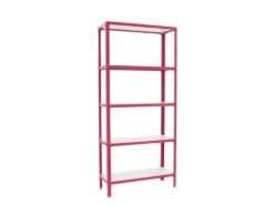 PROREGAL Wohnregal Living Koala Wood mit 5 Fachböden HxBxT 180 x 100 x 30 cm Fachlast 150 kg Rosa/Weiß< Küchenregale
