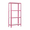 Discount PROREGAL Wohnregal Living Koala Metal mit 4 Fachböden HxBxT 160 x 80 x 30 cm Fachlast 150 kg Rosa/Weiß