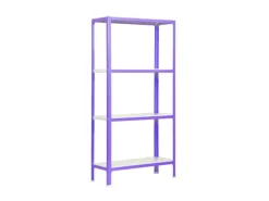 PROREGAL Küchenregale<Wohnregal Living Koala Metal mit 4 Fachböden HxBxT 160 x 80 x 40 cm Fachlast 150 kg Lila/Weiß