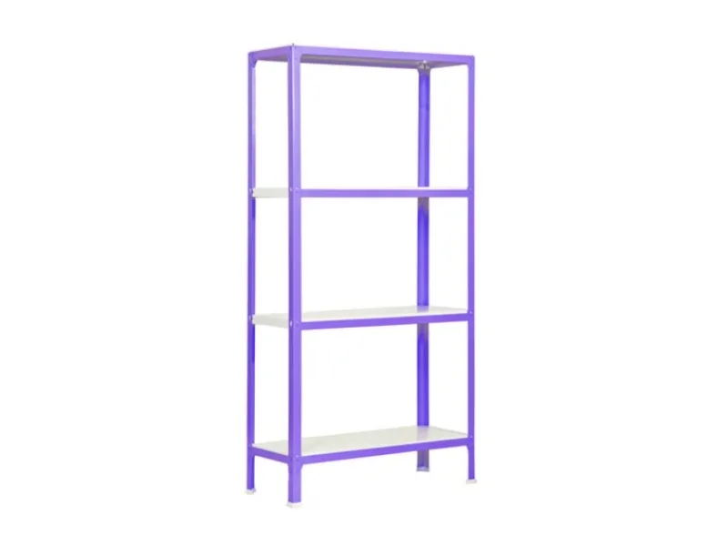PROREGAL Küchenregale<Wohnregal Living Koala Metal mit 4 Fachböden HxBxT 160 x 80 x 40 cm Fachlast 150 kg Lila/Weiß
