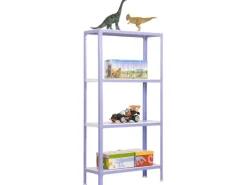 PROREGAL Küchenregale<Wohnregal Living Koala Metal mit 4 Fachböden HxBxT 160 x 80 x 40 cm Fachlast 150 kg Lila/Weiß