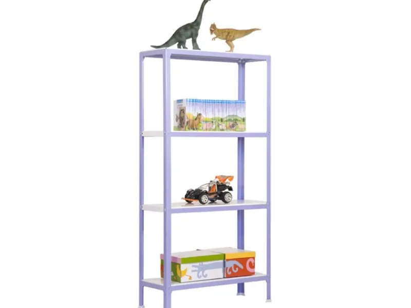 PROREGAL Küchenregale<Wohnregal Living Koala Metal mit 4 Fachböden HxBxT 160 x 80 x 40 cm Fachlast 150 kg Lila/Weiß