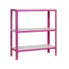 PROREGAL Wohnregal Living Koala Metal mit 3 Fachböden HxBxT 90 x 80 x 30 cm Fachlast 150 kg Rosa/Weiß< Küchenregale