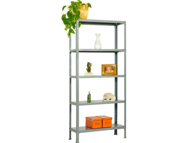 Sale PROREGAL Wohnregal Living Koala Metal mit 5 Fachböden HxBxT 180 x 80 x 30 cm Fachlast 150 kg Grau/Grau